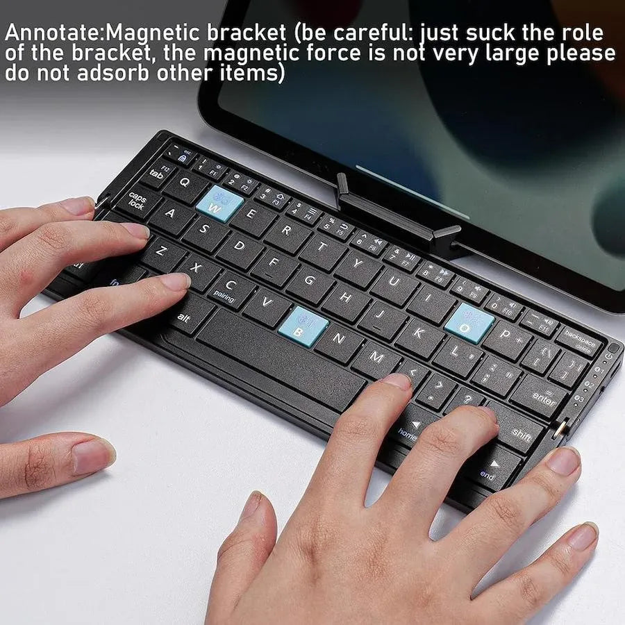 Ultra-Slim Foldable Bluetooth Keyboard - Wireless Rechargeable