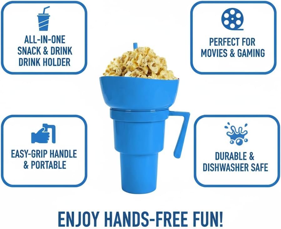 Portable Snack & Drink Tumbler – 2-in-1 with Straw