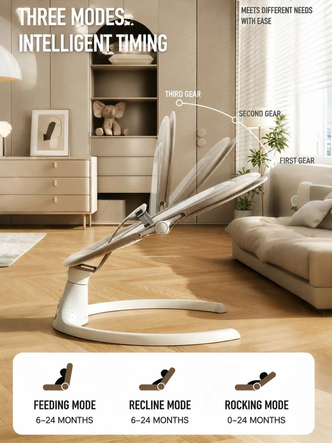 Electric Baby Rocker Swing Newborn Automatic Baby Rocking Chair