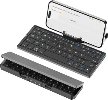 Ultra-Slim Foldable Bluetooth Keyboard - Wireless Rechargeable