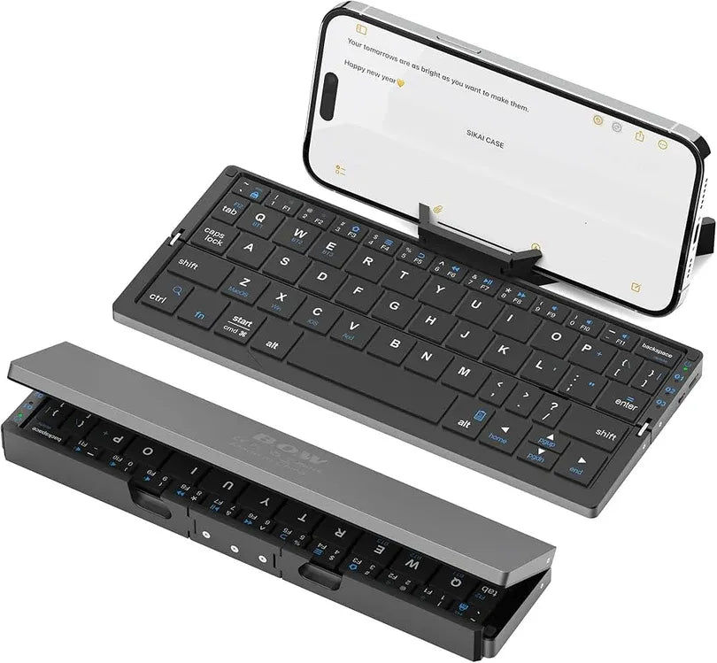 Ultra-Slim Foldable Bluetooth Keyboard - Wireless Rechargeable
