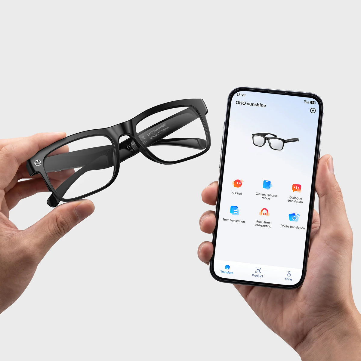 AIMB-S3 Ultra Smart Glasses Translation Bluetooth Sunglasses