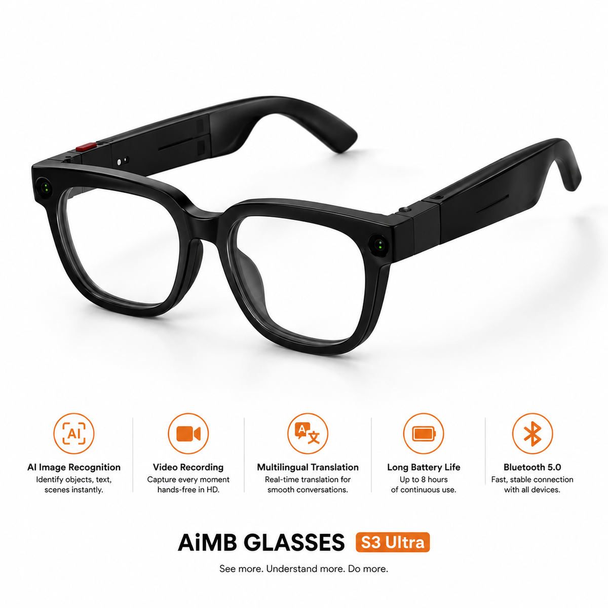 AIMB-S3 Ultra Smart Glasses Translation Bluetooth Sunglasses