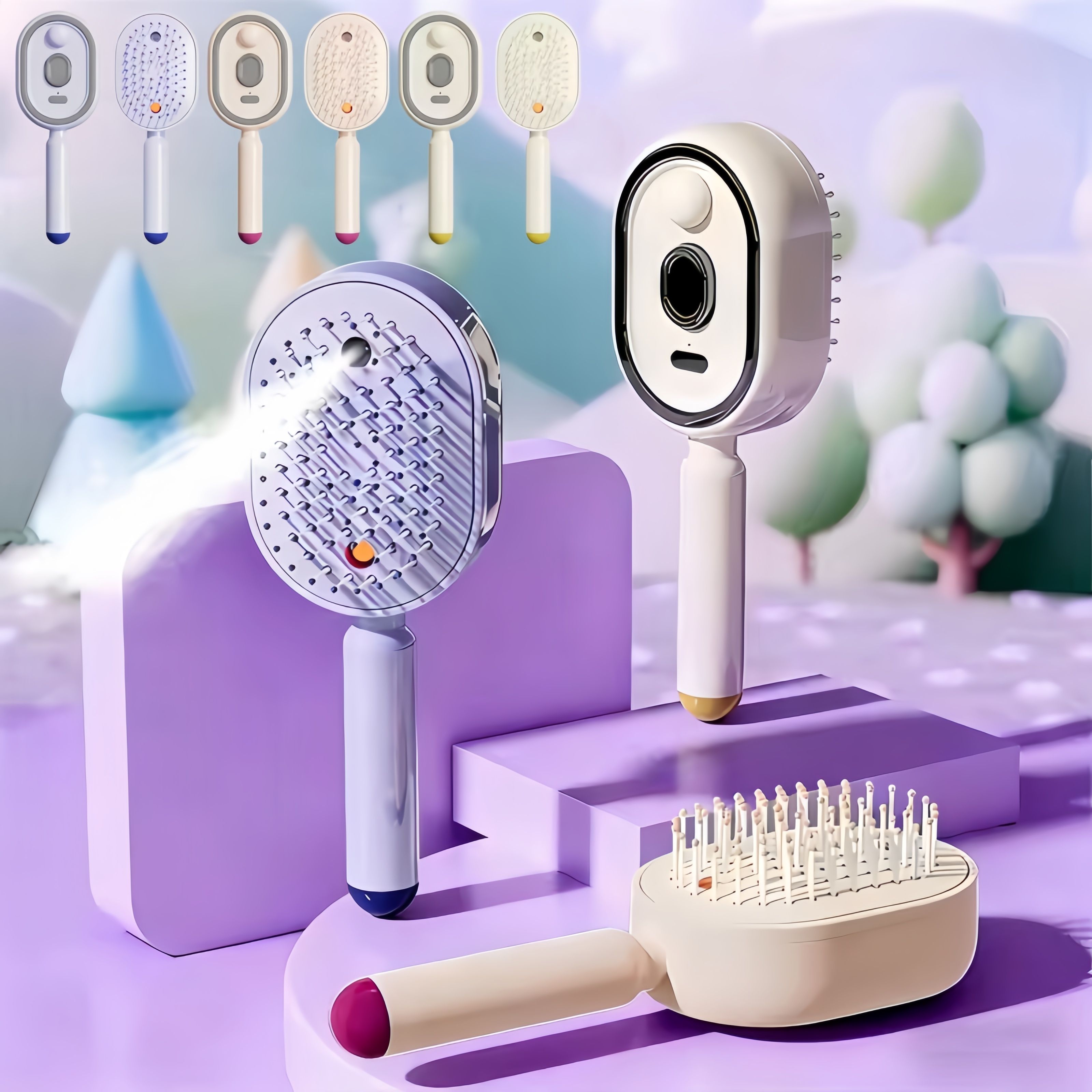 Electric Spray Comb with Air Cushion and Massage Function