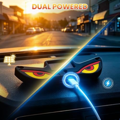 Solar Demon Eye LED Car Light – Wireless Devil Eyes Windshield Lamp