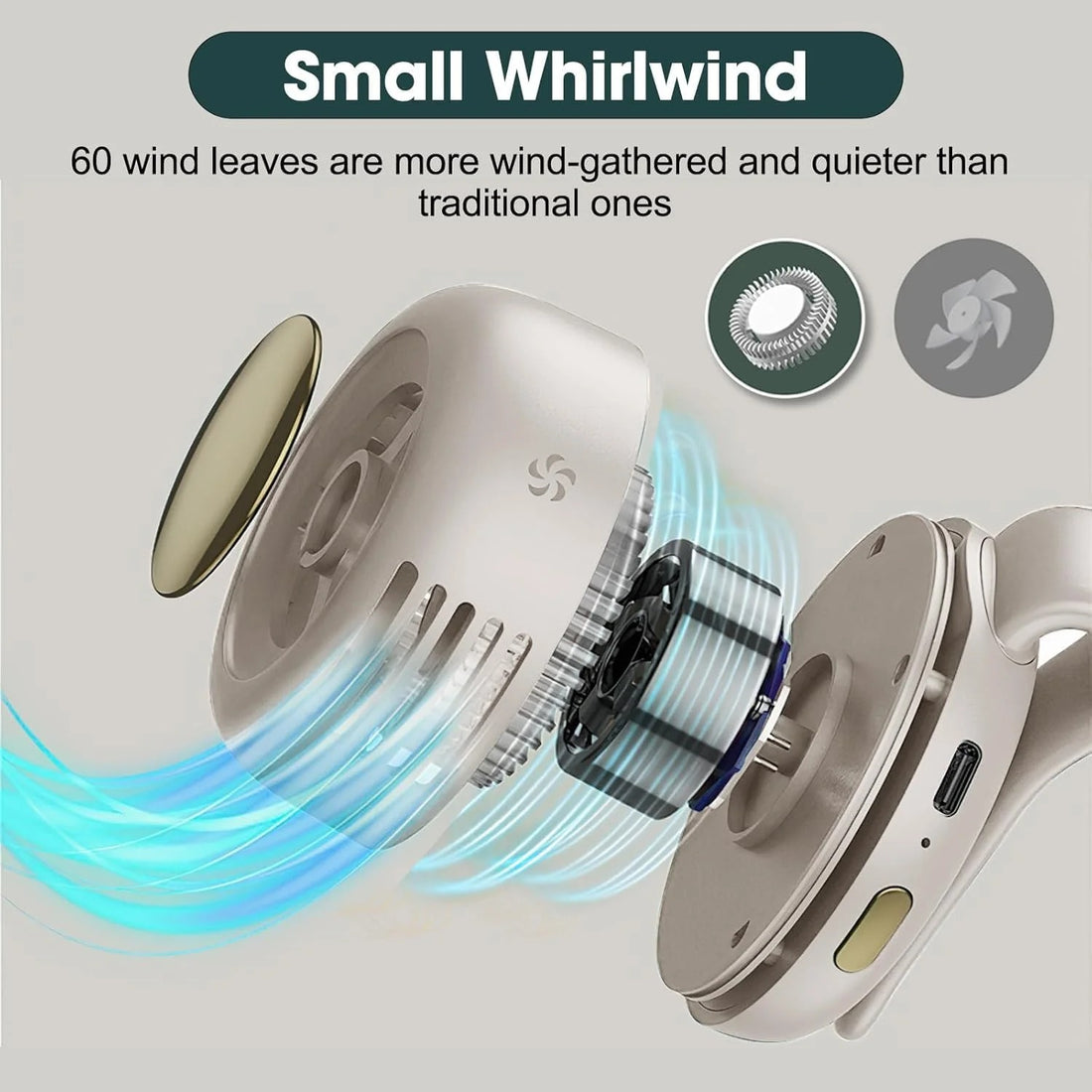 Rechargeable Mini Whirlwind Bladeless Fan