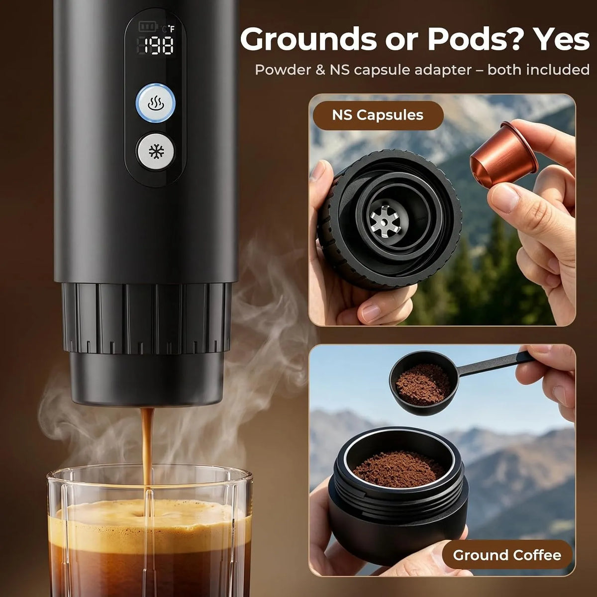 BRIX 3-in-1 Portable Espresso Coffee Machine
