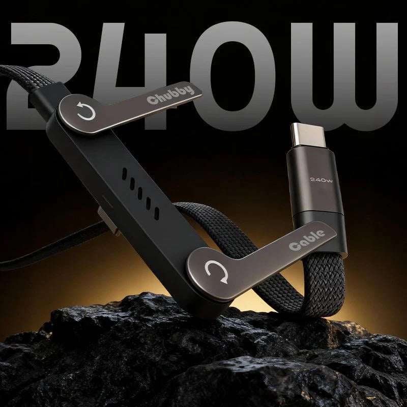 240W Fast Charging USB Cable with Hidden Phone Stand